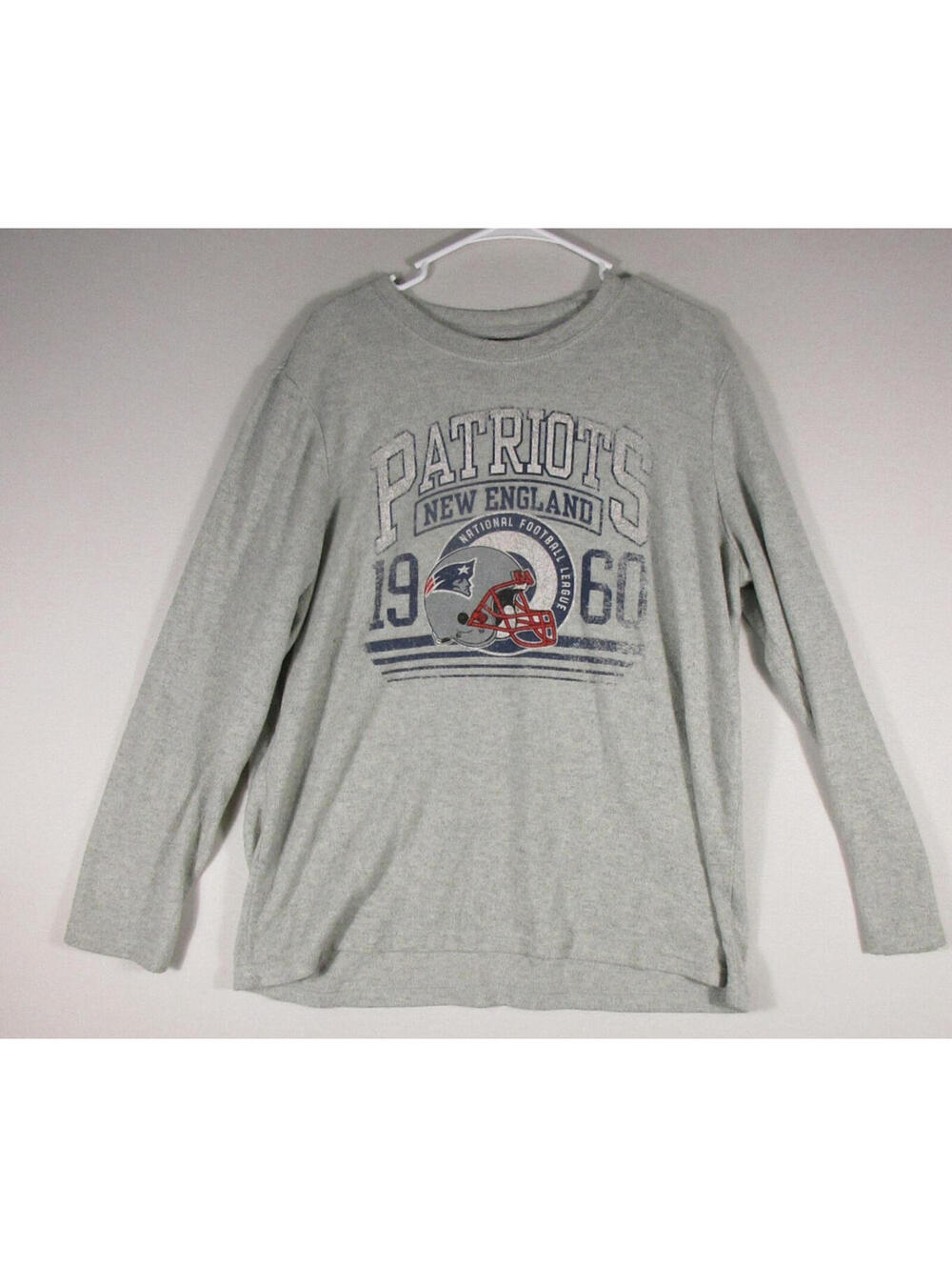 New England Patriots Mens Round Neck Sweater Long Sleeve Size XL Gray
